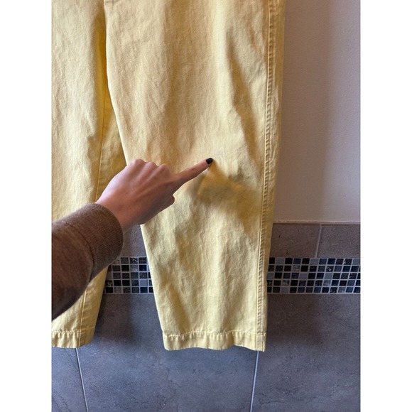 MAX MARA Weekend Yellow 100% Cotton Chino Cropped Pants SZ 8 - Picture 4 of 6